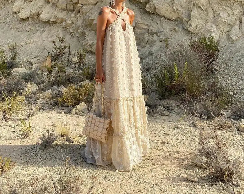 Sleeveless Halter Summer Dress