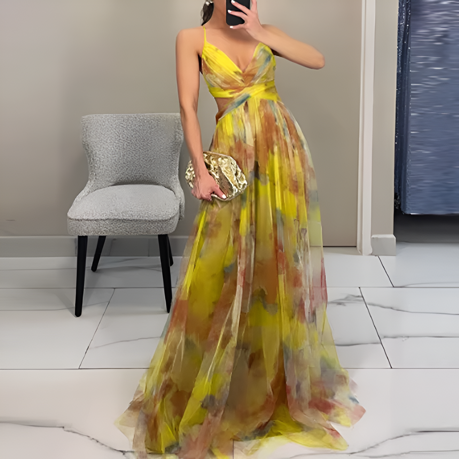 off Shoulder, Backless, High Waist Vacation Dress