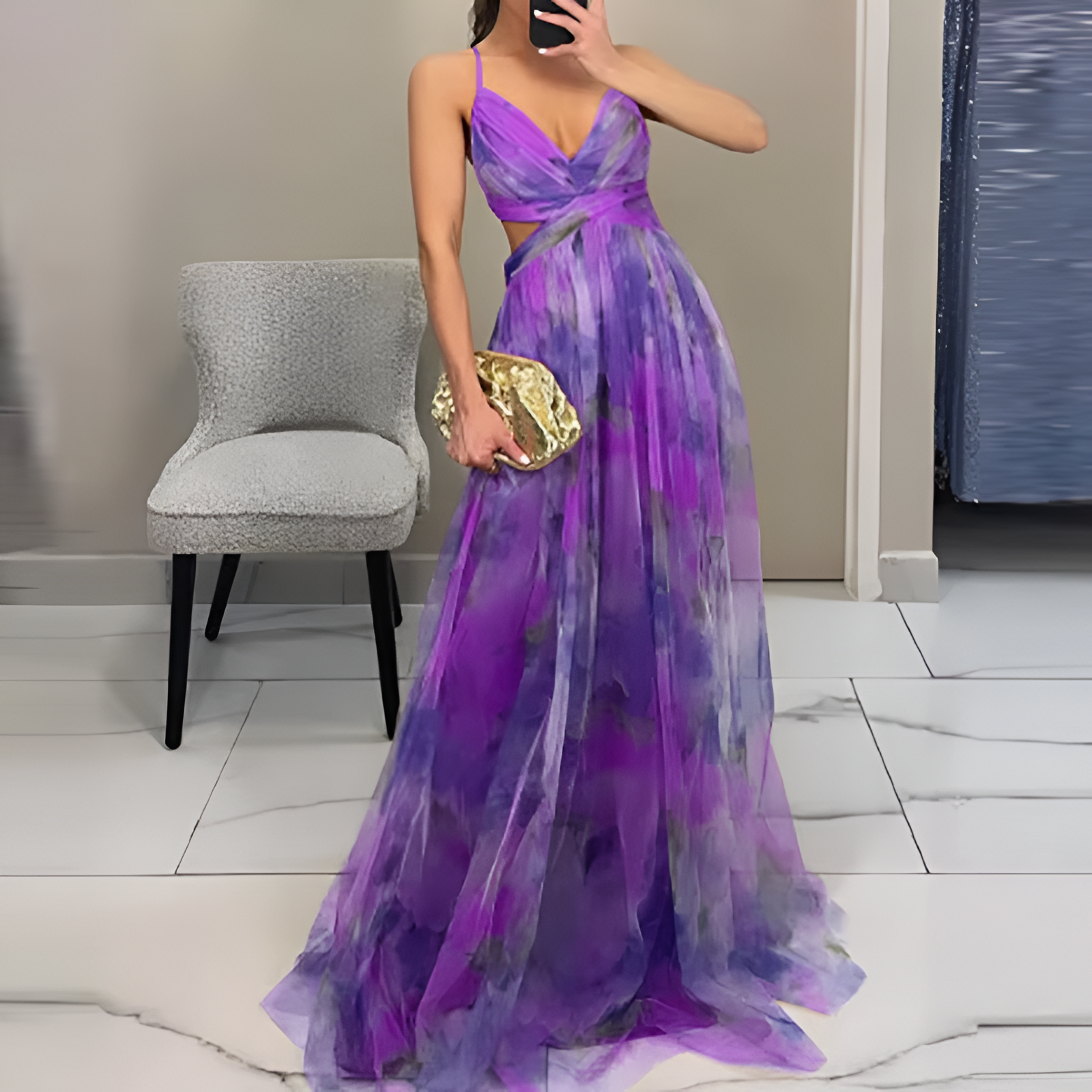 off Shoulder, Backless, High Waist Vacation Dress