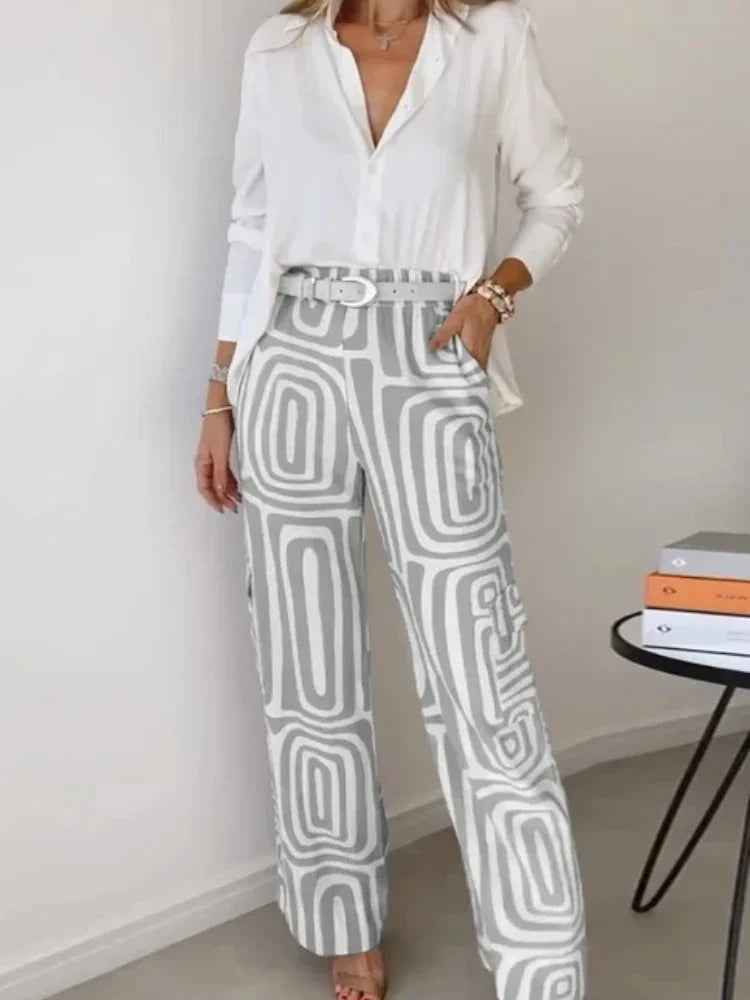 Printed Two-Piece Set – Effortless Power Dressing