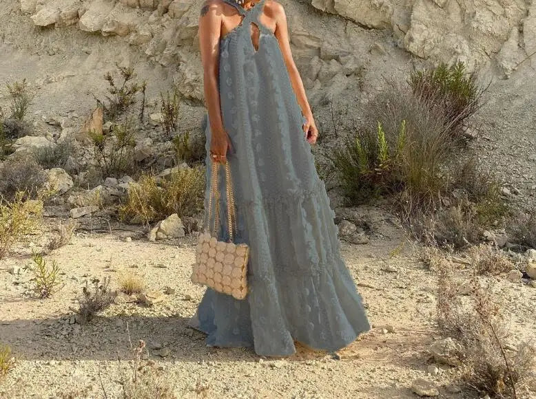 Sleeveless Halter Summer Dress