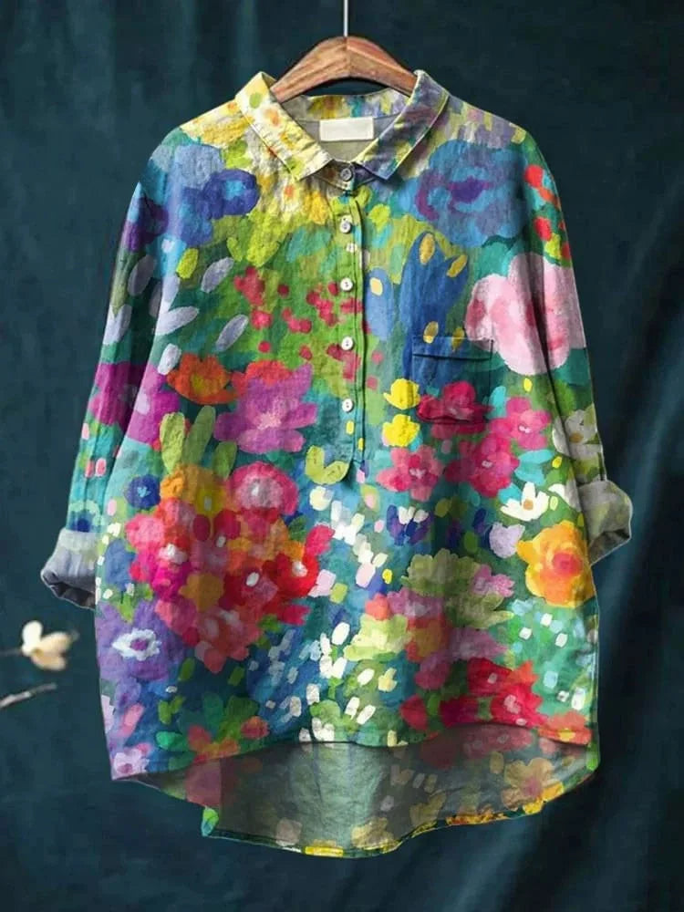 Floral Open Tube Shirt for Bold Summer Vibes