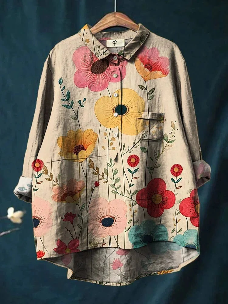 Floral Open Tube Shirt for Bold Summer Vibes