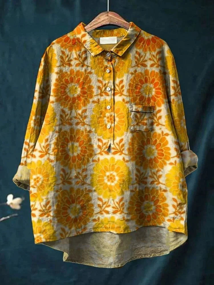 Floral Open Tube Shirt for Bold Summer Vibes