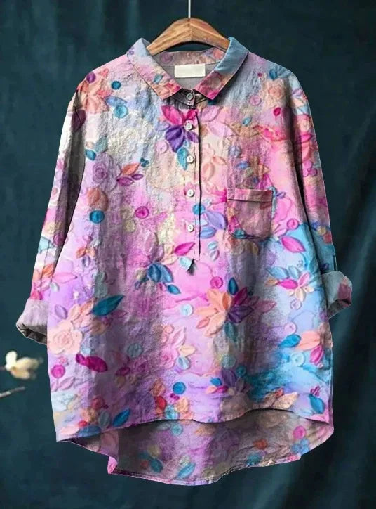 Floral Open Tube Shirt for Bold Summer Vibes
