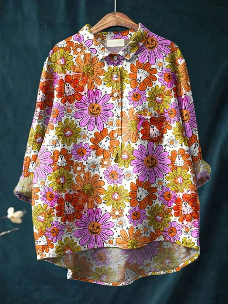 Floral Open Tube Shirt for Bold Summer Vibes