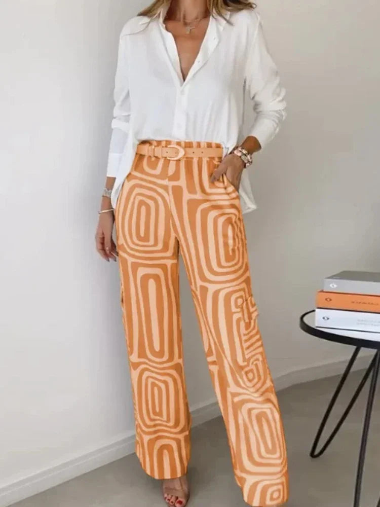 Printed Two-Piece Set – Effortless Power Dressing