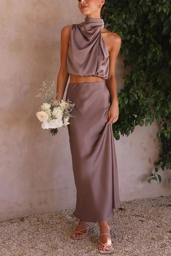 Two-Piece Sleeveless Long Skirt Set