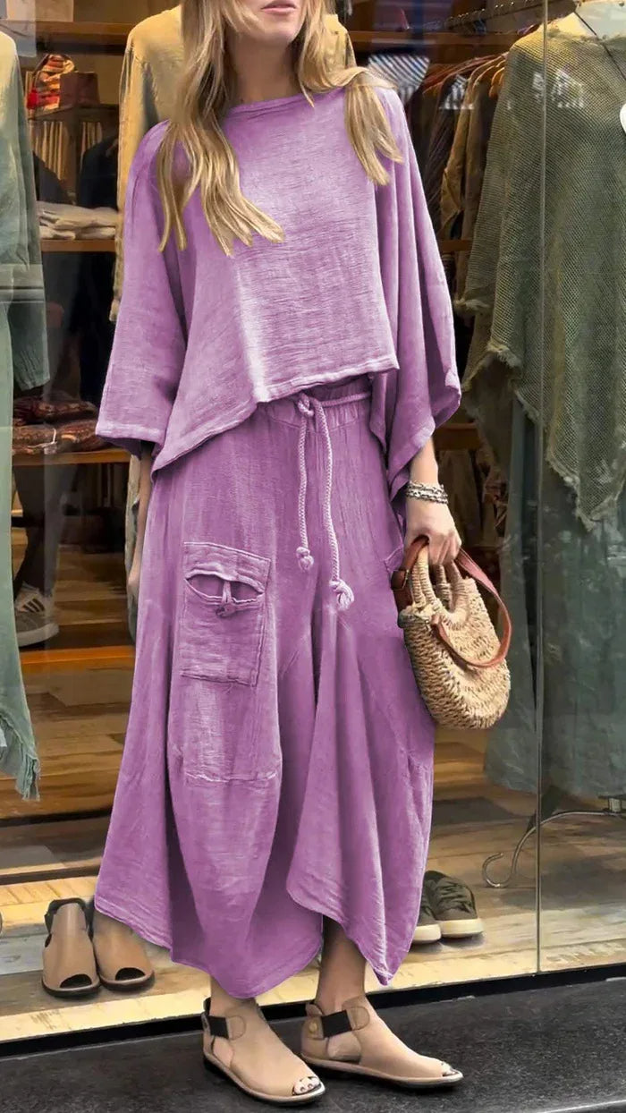 Autumn Lace-Up Skirt Set for Effortless Elegance