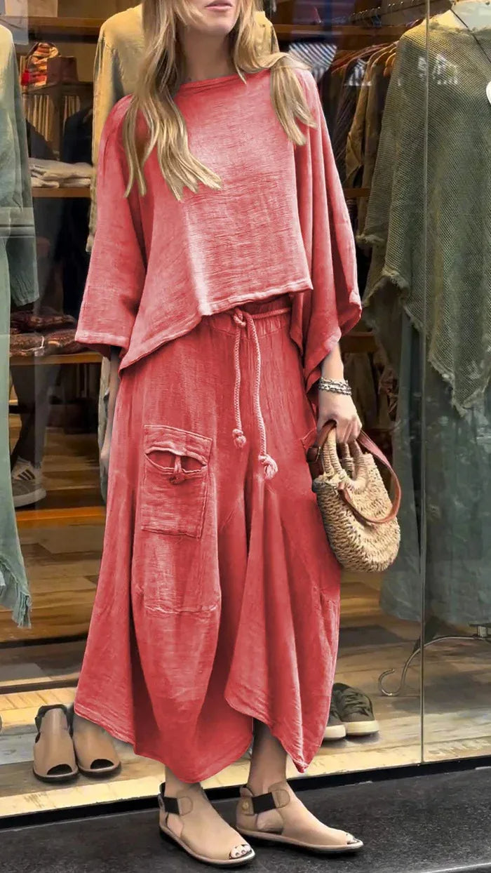 Autumn Lace-Up Skirt Set for Effortless Elegance