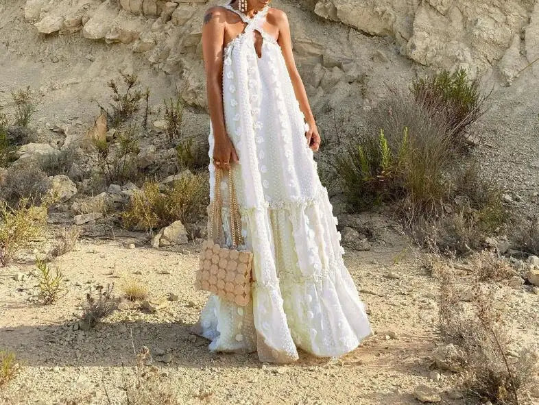 Sleeveless Halter Summer Dress