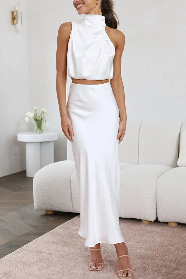 Two-Piece Sleeveless Long Skirt Set